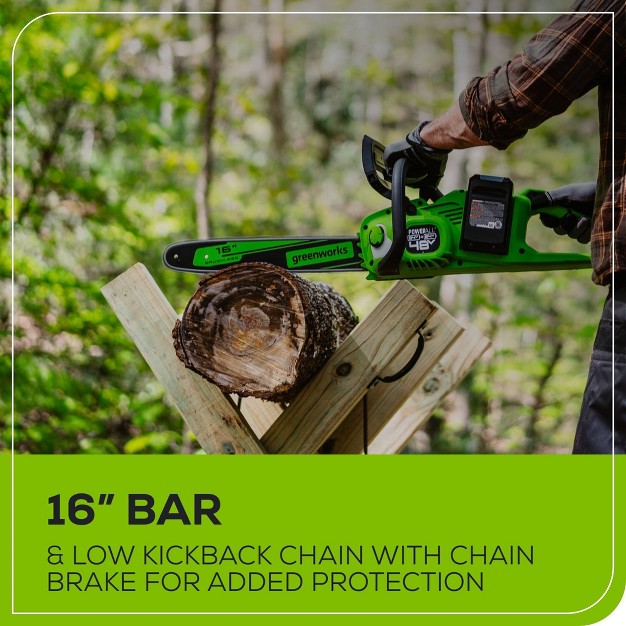 24v 4ah Cordless Brushless Chainsaw Kit With 2 Batteries And Dual Port Charger