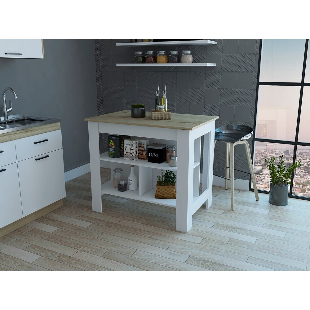 FM Furniture Brooklyn Antibacterial Surface Kitchen Island