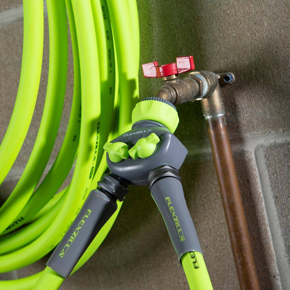 Flexzilla 2-Way Hose Splitter ZillaGreenGray HFZGA60