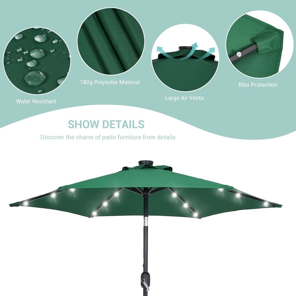 Bonosuki 7.5Ft LED Patio Market Umbrella Outdoor Table Umbrella