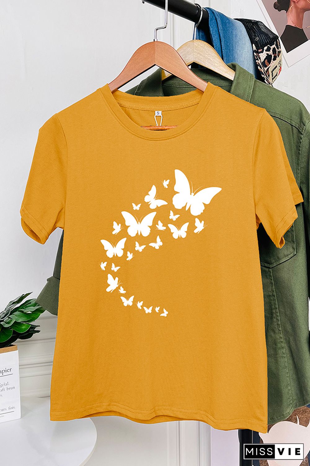 Flying Butterflies Graphic T-Shirt Wholesale