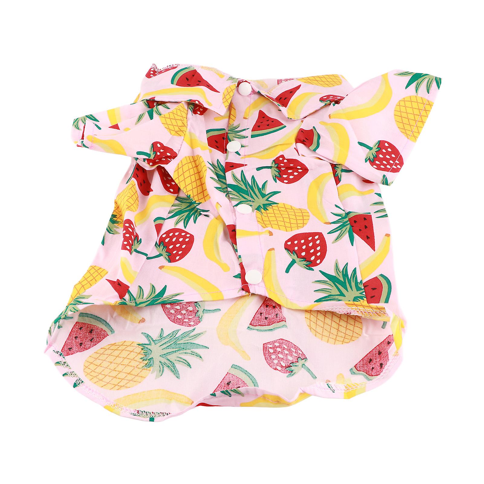 Dog Fruit Print Shirt Breathable Cool Fashionable Cute Pet Clothes for Spring Summer XL