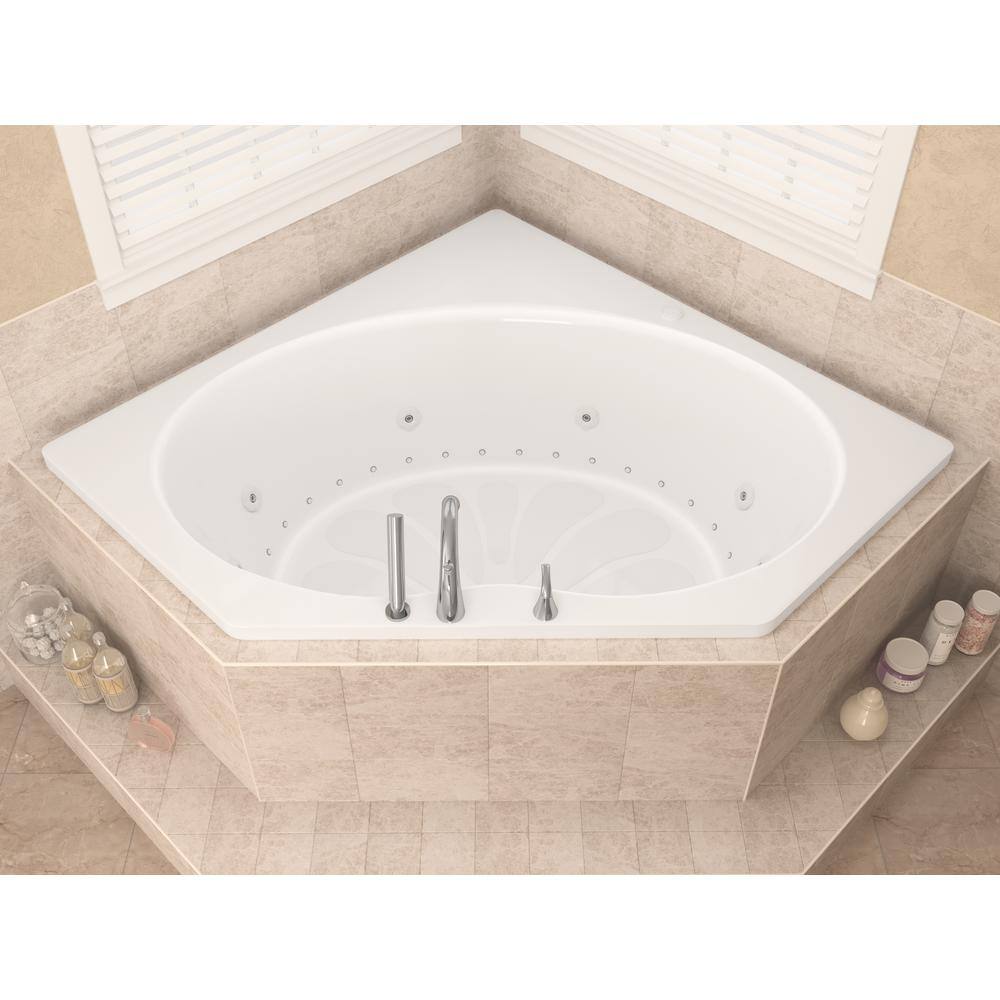 Universal Tubs Carnelian 5 ft. Center Drain Whirlpool and Air Bath Tub in White HD6060EDR