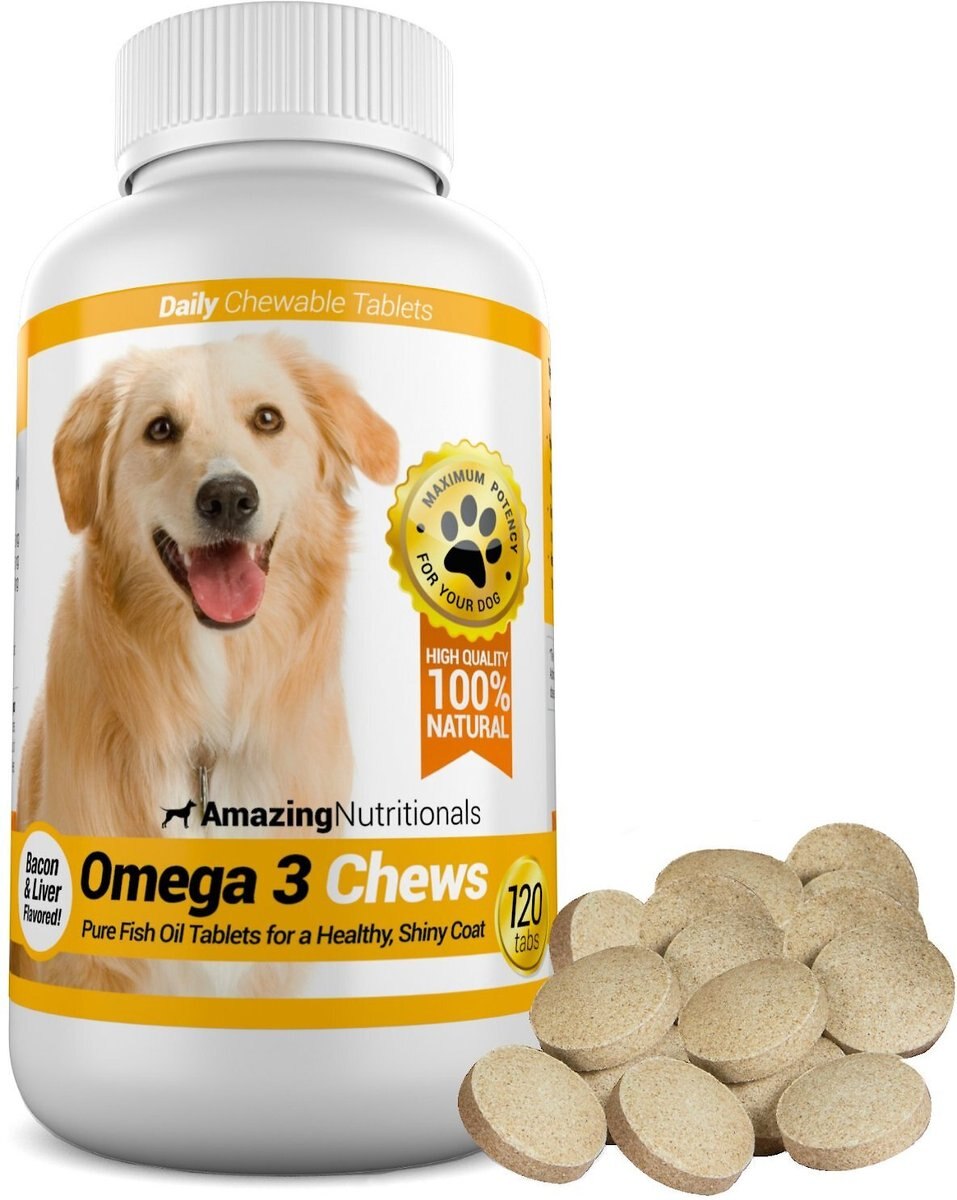 Amazing Nutritionals Omega 3 Chews Pure Fish Oil Daily Dog Supplement