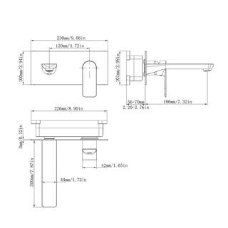 GIVING TREE Single Handle Straight Spout Wall Mounted Bathroom Faucet in Matte Black XLHDDFAR0016