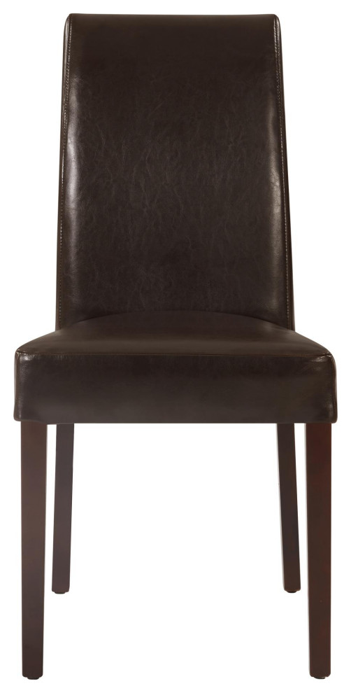 Aelwyn Leather Chair  Brown (Set Of 2)   Transitional   Dining Chairs   by Virgil Stanis Design  Houzz