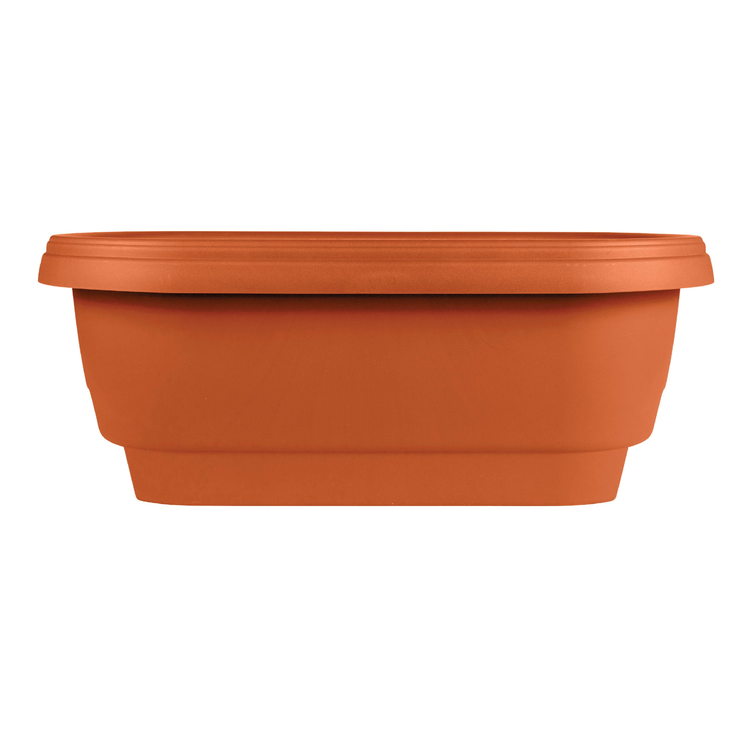 Bloem Deck Rail Planter Deck Rail Planter 24 x 9 Plastic Rectangle Terracotta