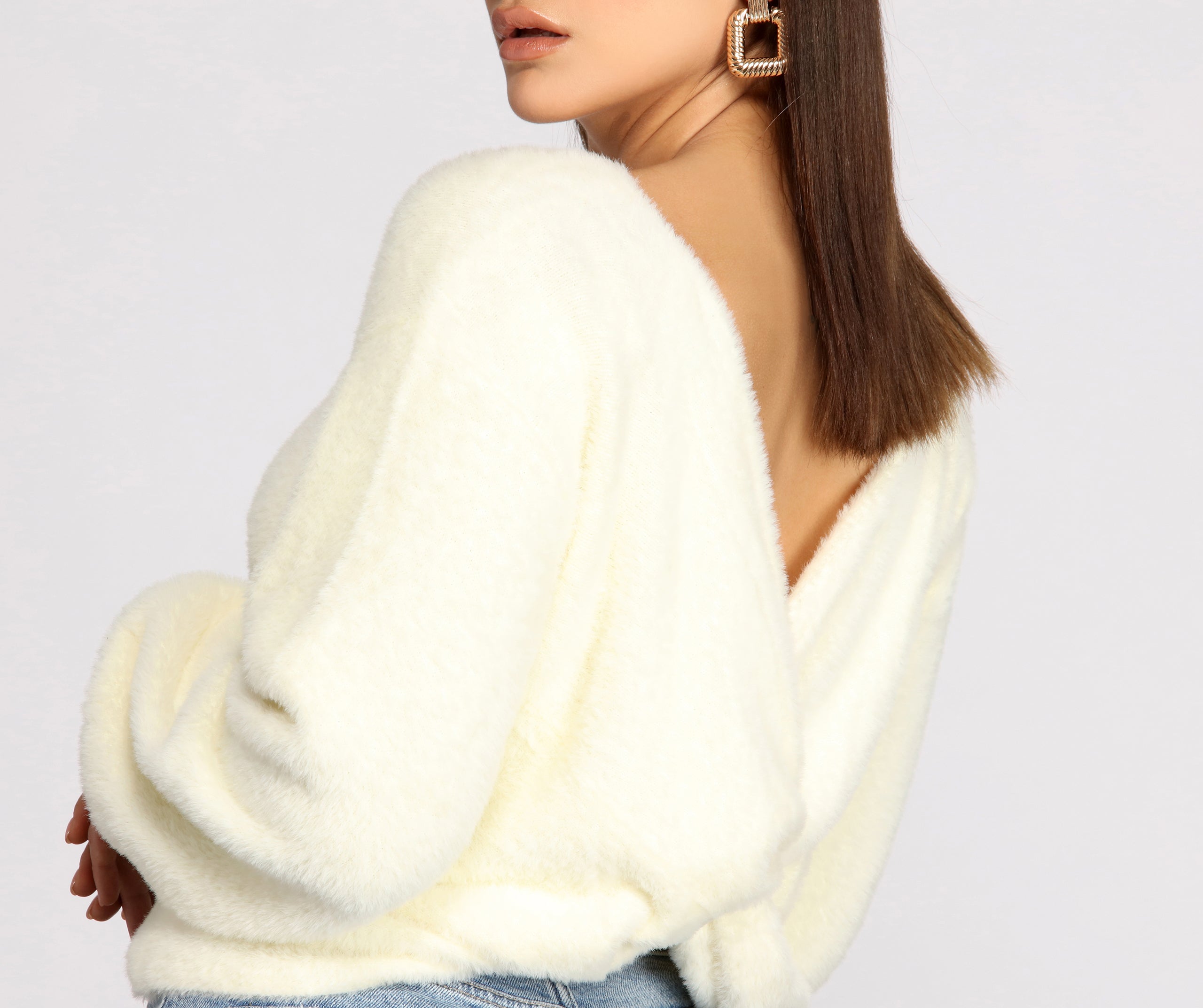 You Are Darling Twist Back Sweater