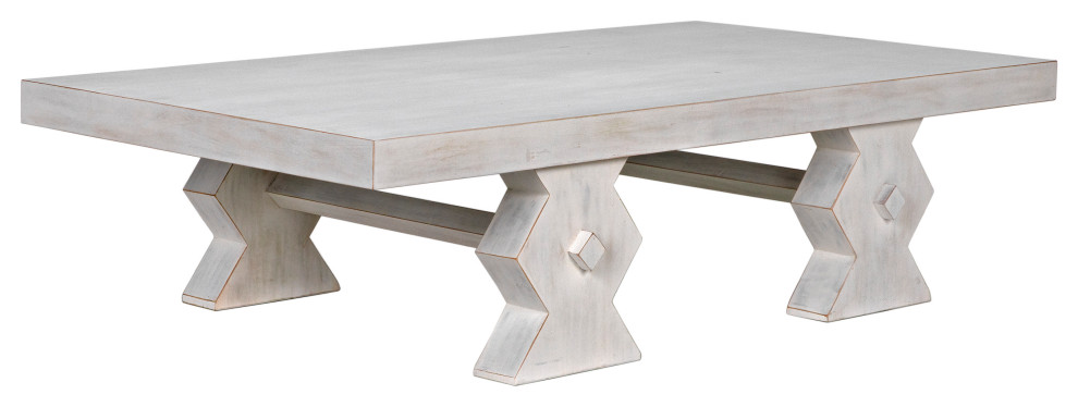 Suzu Coffee Table  White Wash   Farmhouse   Coffee Tables   by Noir  Houzz