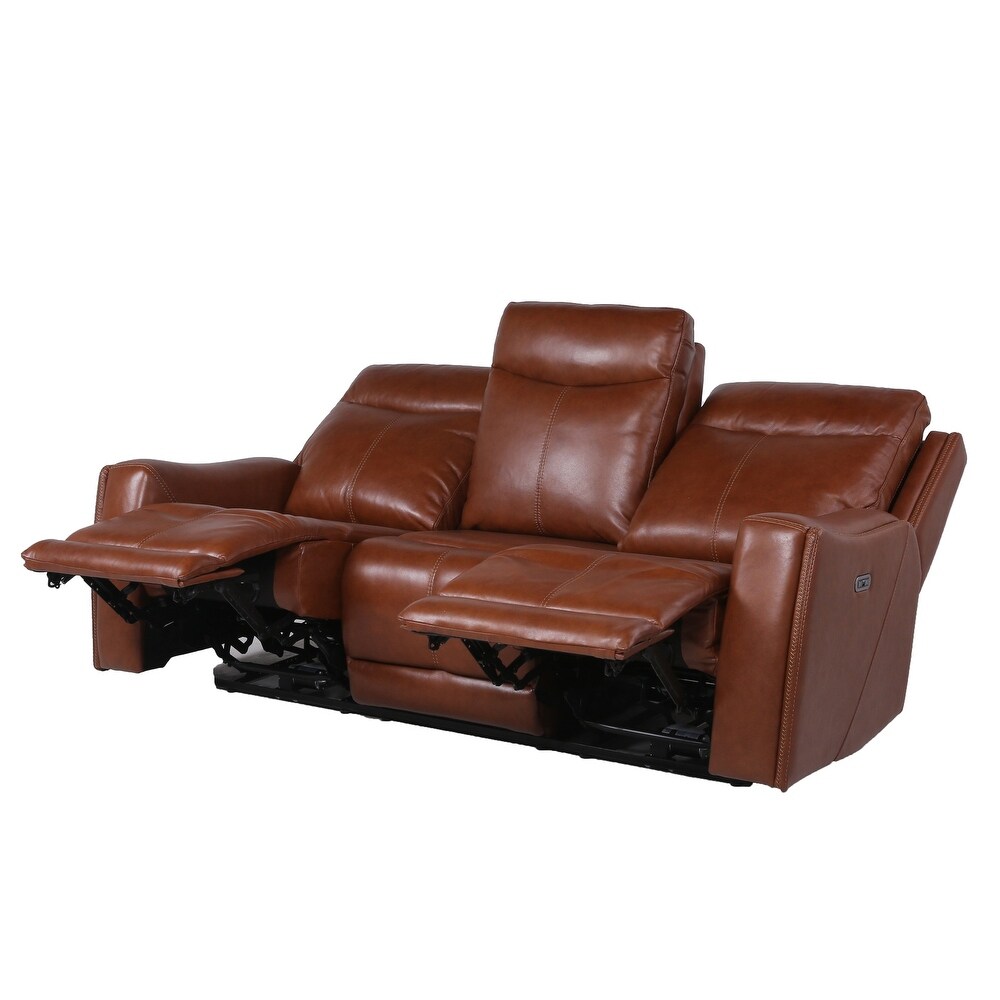 Newport Power Top Grain Leather Reclining Sofa by Greyson Living