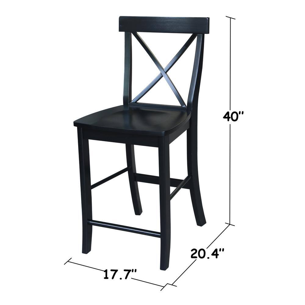 International Concepts X Back 24 in. Black Bar Stool S46-6132