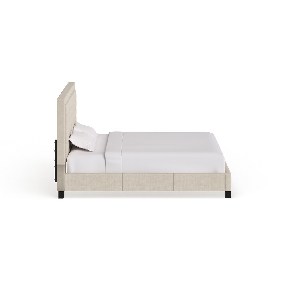 Bellevista Square Button tufted Upholstered Bed by iNSPIRE Q Bold