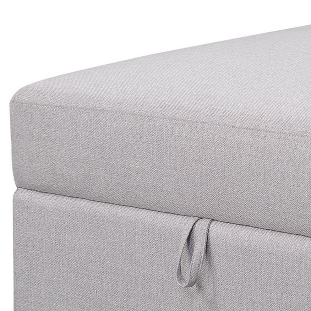 Modern Storage Ottoman  Gray Fabric Upholstered Seat With Ample Inner Space   Transitional   Footstools And Ottomans   by Decor Love  Houzz