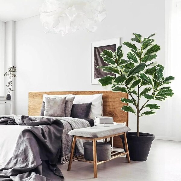 Faux Fiddle Leaf Fig Tree，4.3 Ft