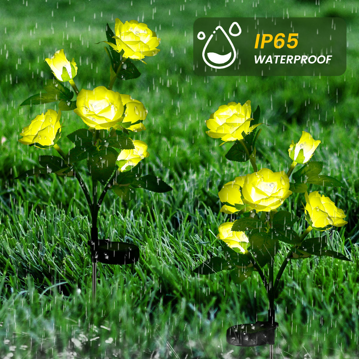 Willstar Solar LED Rose Flower Lights Garden Decorative Stake Lights IP65 Waterproof Solar Garden Lights with 6 Rose Flowers