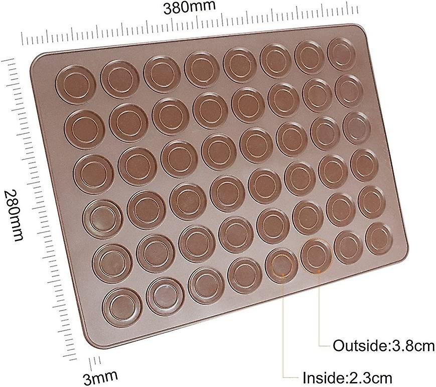 Macaron Molde， 48 Capacity Macaron Silicone Baking Mat， Decorating Pen Icing Tips Con 4 Boquillas (y-caf+cepillo)