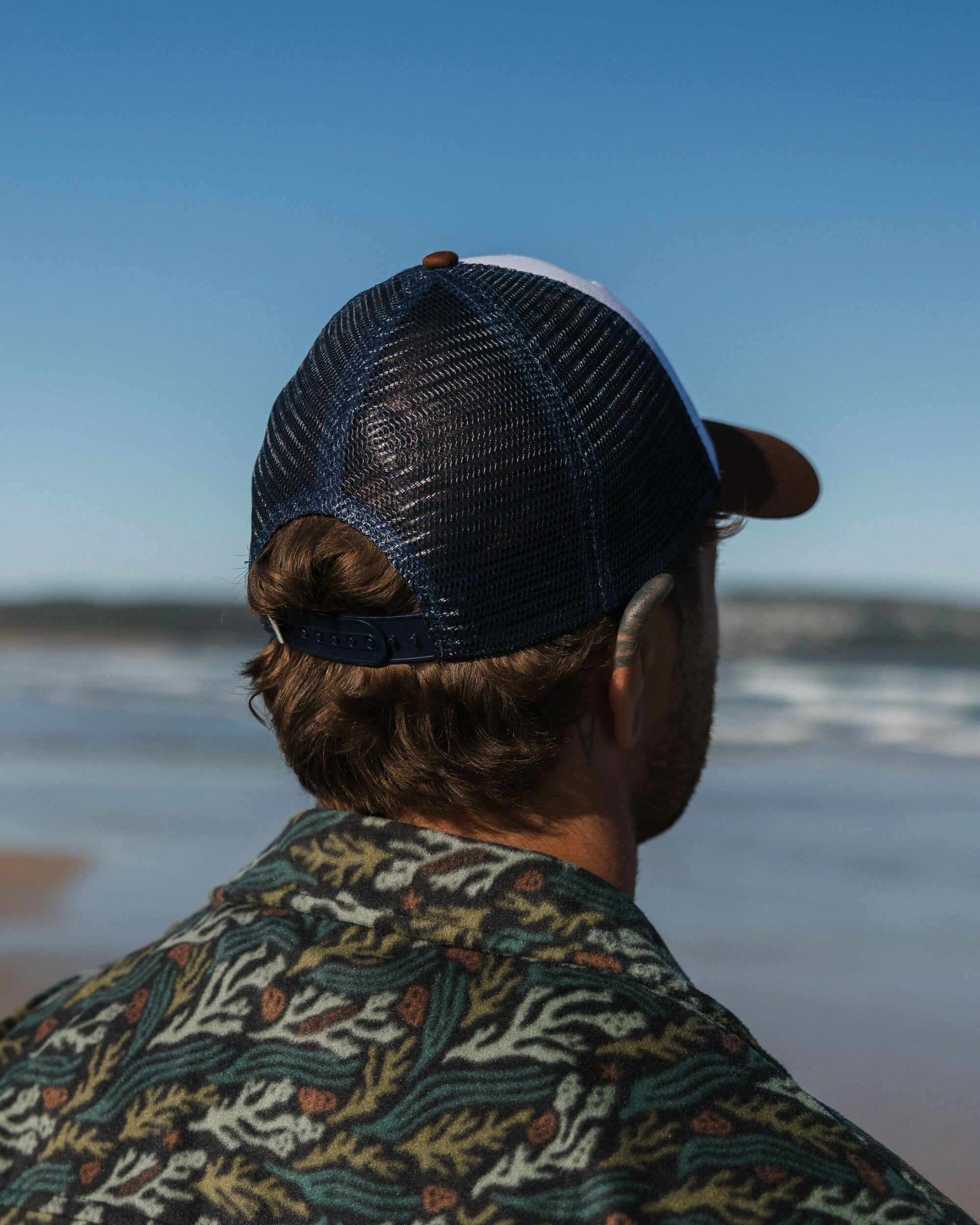 Odyssey Mesh Snapback Cap - Rich Navy/Rubber