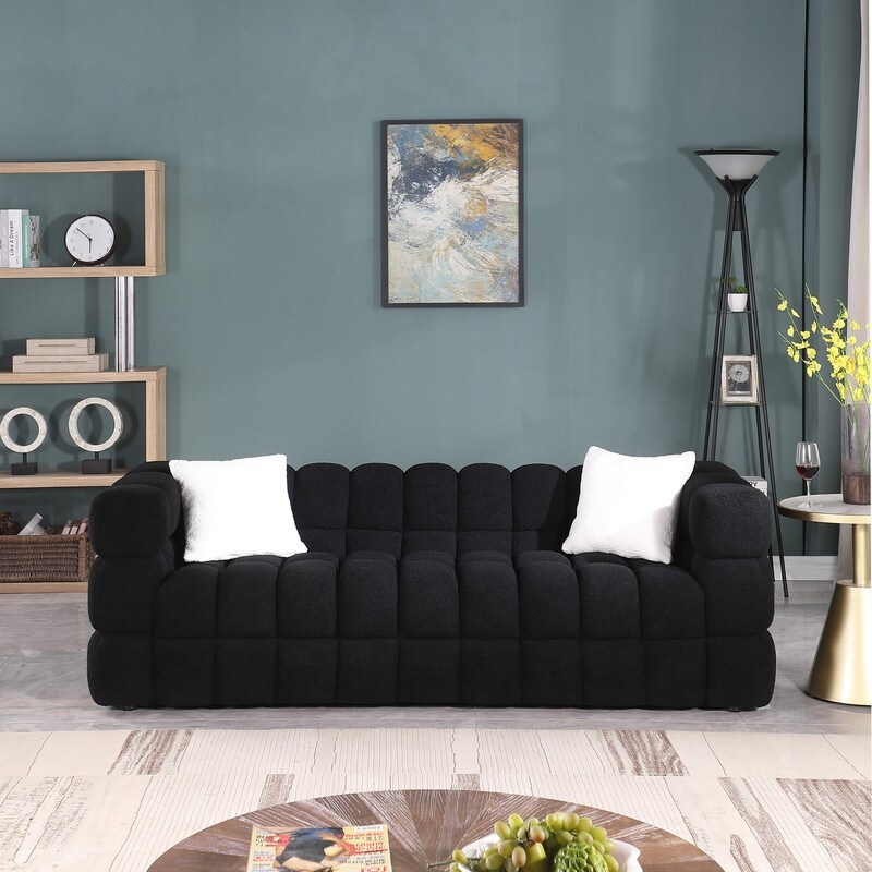 3 Seater Sofa and Loveseats Sets  Luxurious Boucle Marshmallow Styling Couch