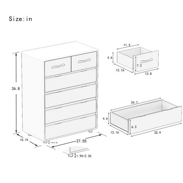 Six drawer side table