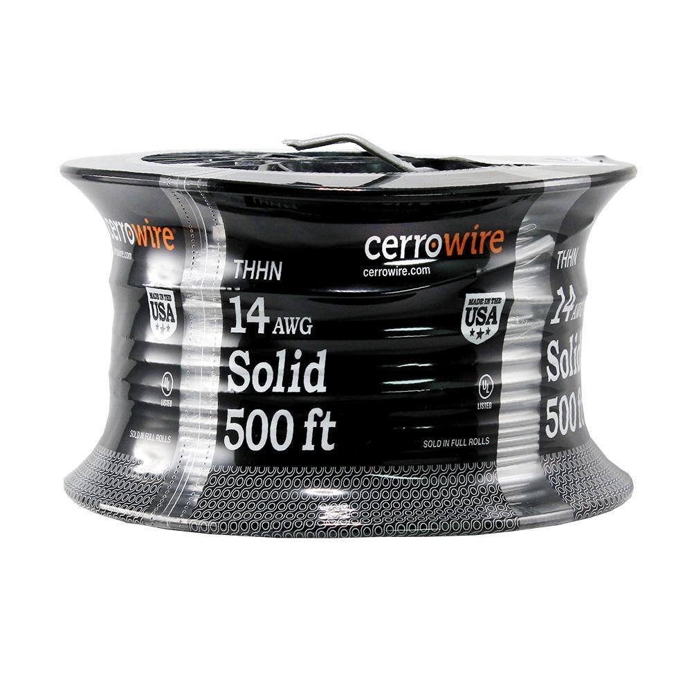 Cerrowire 500 ft. 14 Gauge Gray Solid Copper THHN Wire 112-1460J