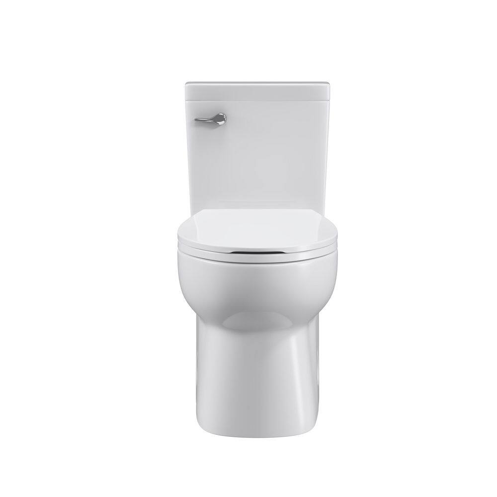 ANGELES HOME 12 in. Rough-In 1-piece 1.27 GPF Single Flush Elongated Toilet in Glossy White Seat Included MOPT-283