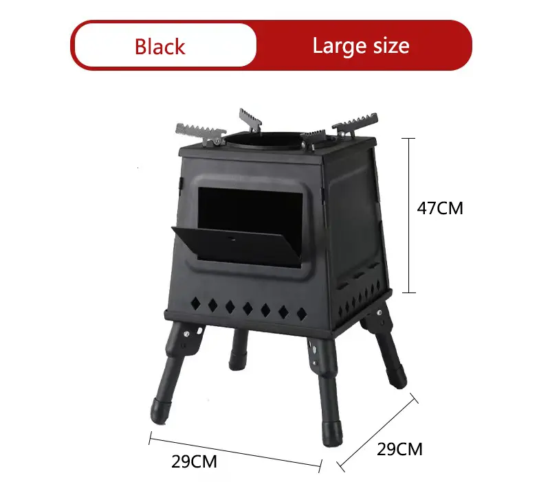 OEM Camper  Cooking steel  fire wood smokeless burning stove with carry bag for outdoor