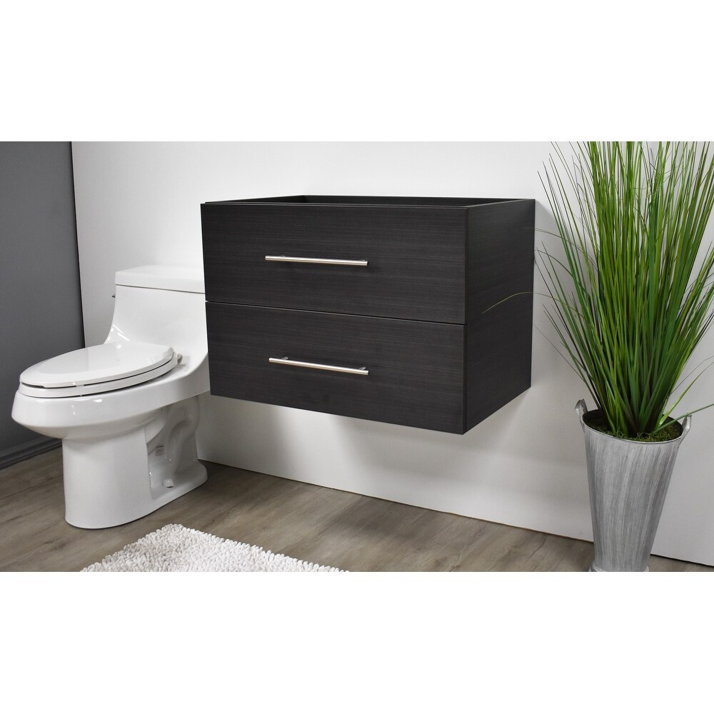 Volpa USA Napa 30 inch Black Ash Wall Mounted Floating Bathroom Cabinet