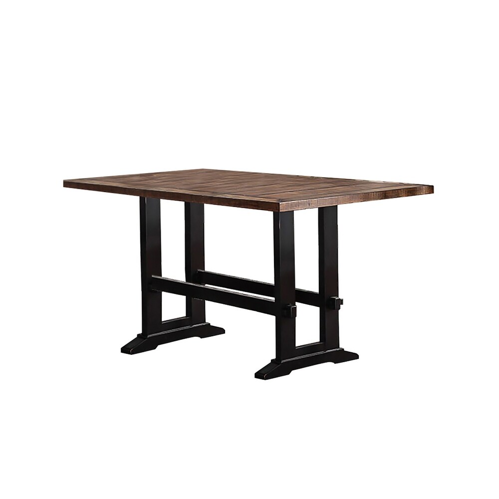 Rectangular Dining Table in Brown and Black