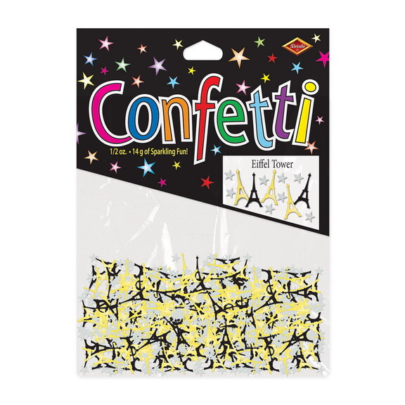 Beistle CN300 Eiffel Tower Confetti  black  gold  ...