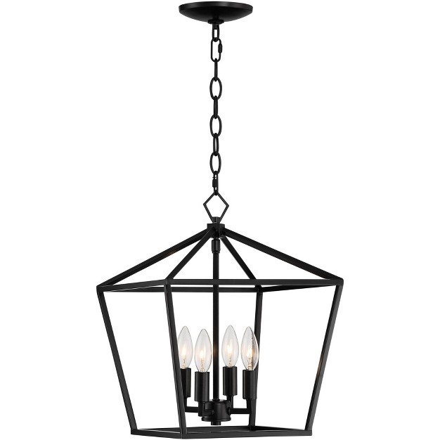 Wide Modern Geometric Open Cage Shade 4 light Fixture For Dining Room House Foyer