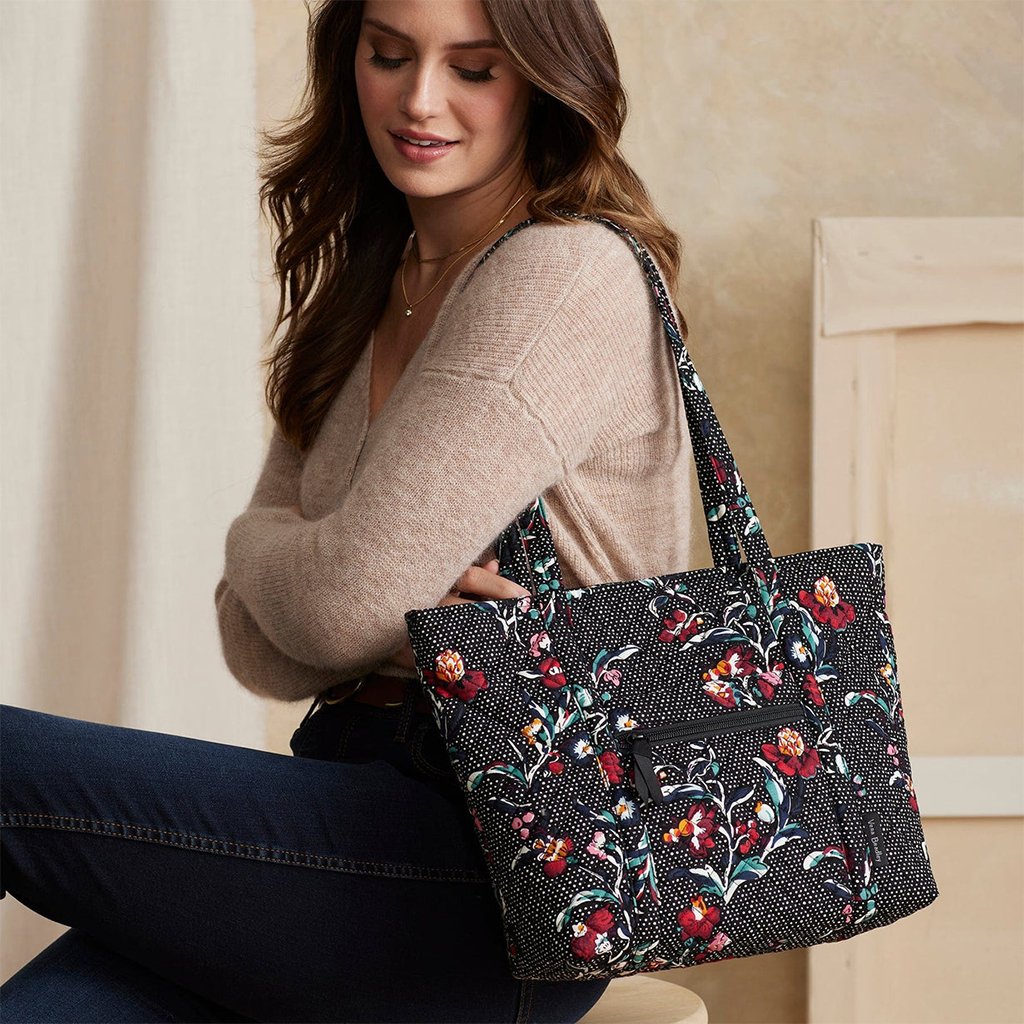 Vera Bradley  Small Vera Tote Bag in Perennials Noir Dot