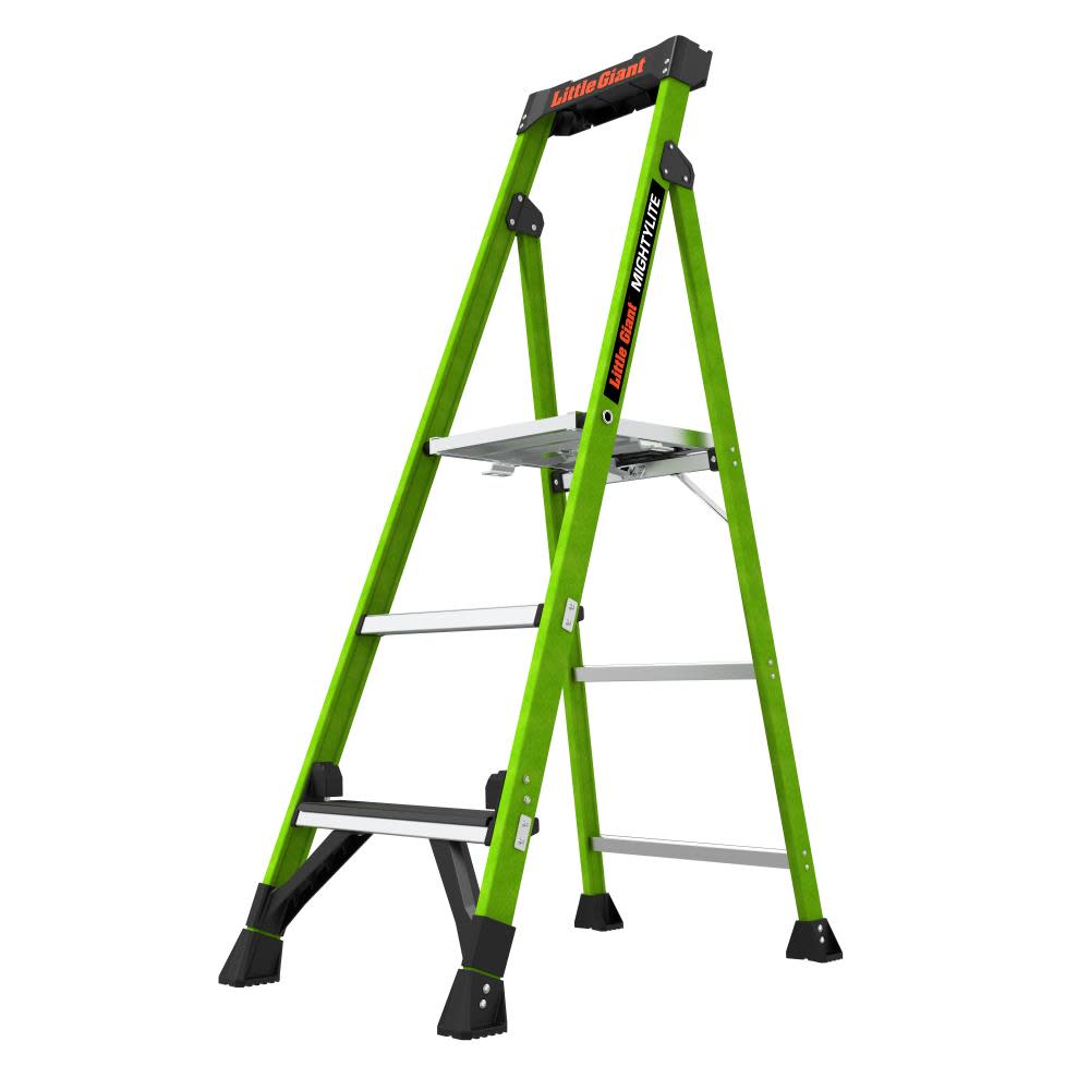 Mighty Lite, 5' Model - ANSI Type IAA - 375 lb Rated, Fiberglass Stepladder with Ground Cue