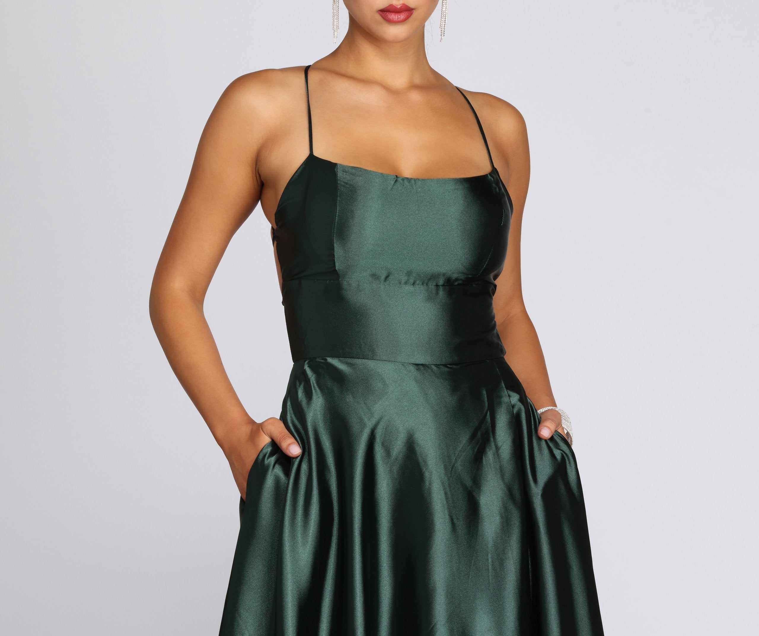 Anne Formal Lattice Satin Dress