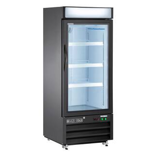 Maxx Cold 25 in. Glass Door Merchandiser Refrigerator 12 cu. ft. Automatic Defrost Cycle Upright reach in Refrigerator- Black MXM1-12RBHC