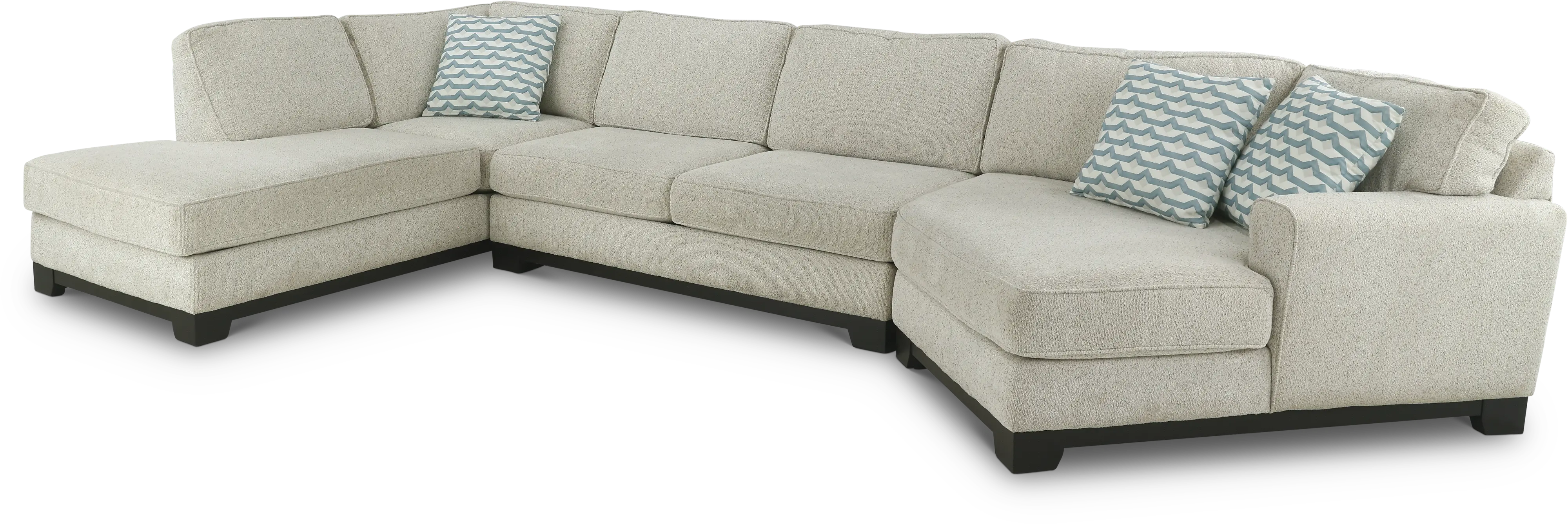 Pisces Off-White 3 Piece Chaise Sectional