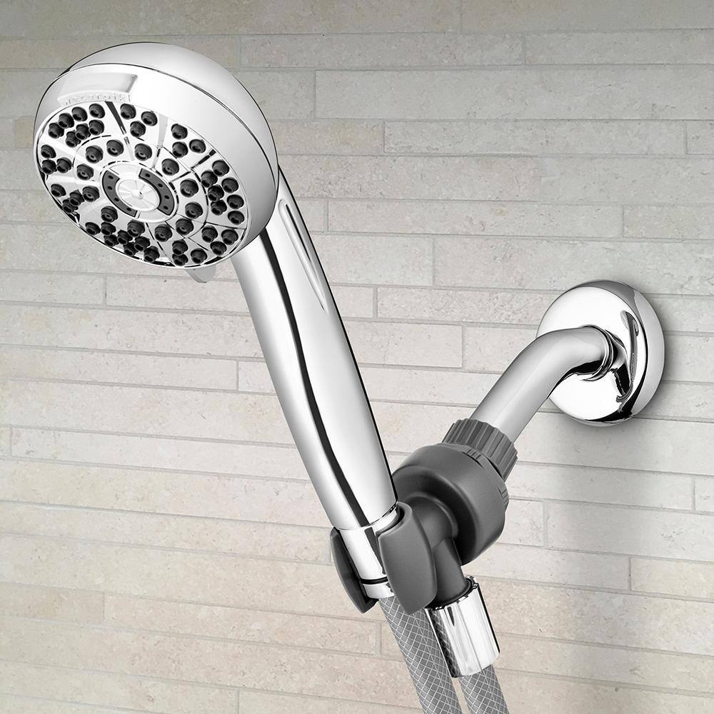 Waterpik 6-Spray 3.5 in. Single Wall Mount 1.8 GPM Handheld Adjustable Shower Head in Chrome XAS-643E