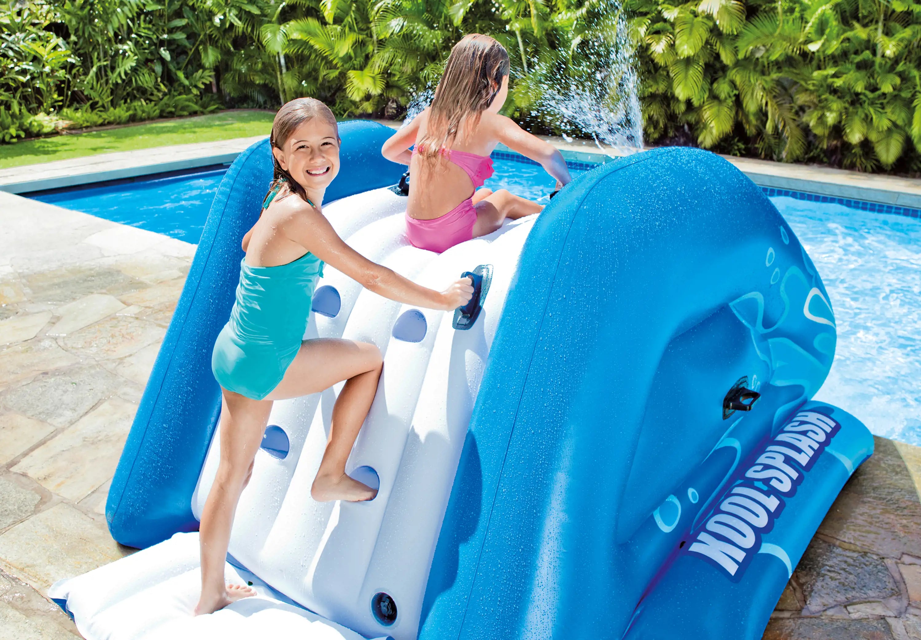 Intex Inflatable Swimming Pool Water Slide, Blue (2 Pack) & Intex Repair Kit