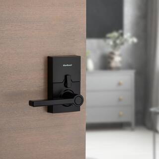 Kwikset 917 SmartCode Matte Black Contemporary Keypad Electronic Single-Cylinder Halifax Door Lever Featuring SmartKey Security 917HFL514SMTCPR