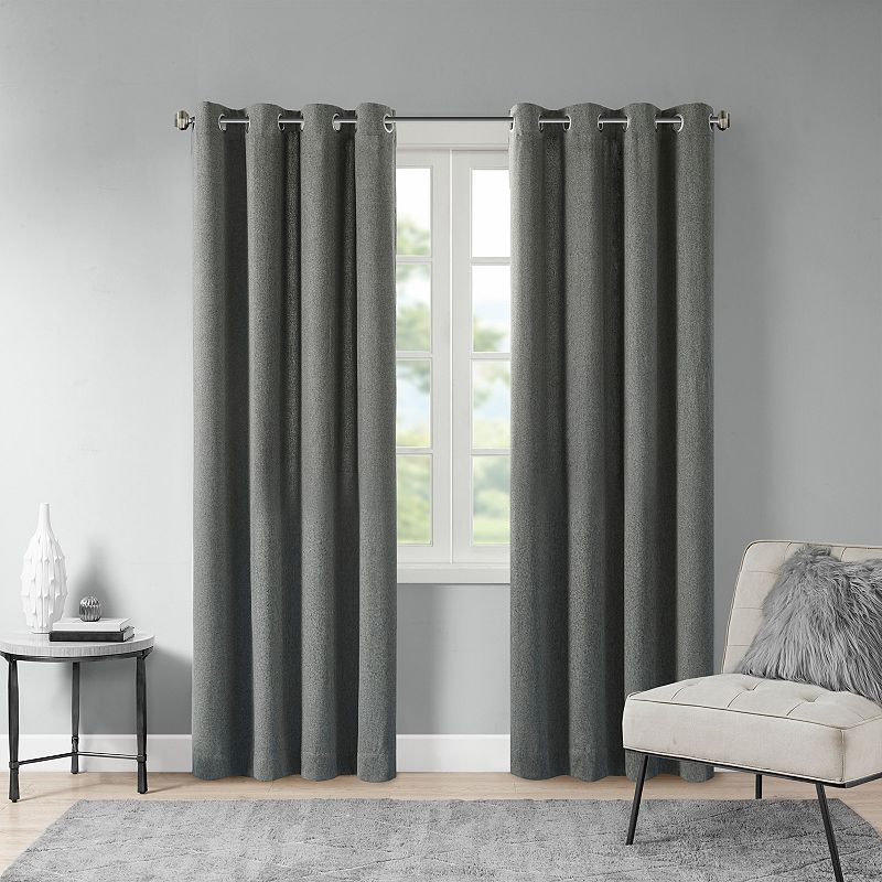 Madison Park Oslow Solid Piece Dyed Grommet Top Light Filtering 1 Window Curtain Panel