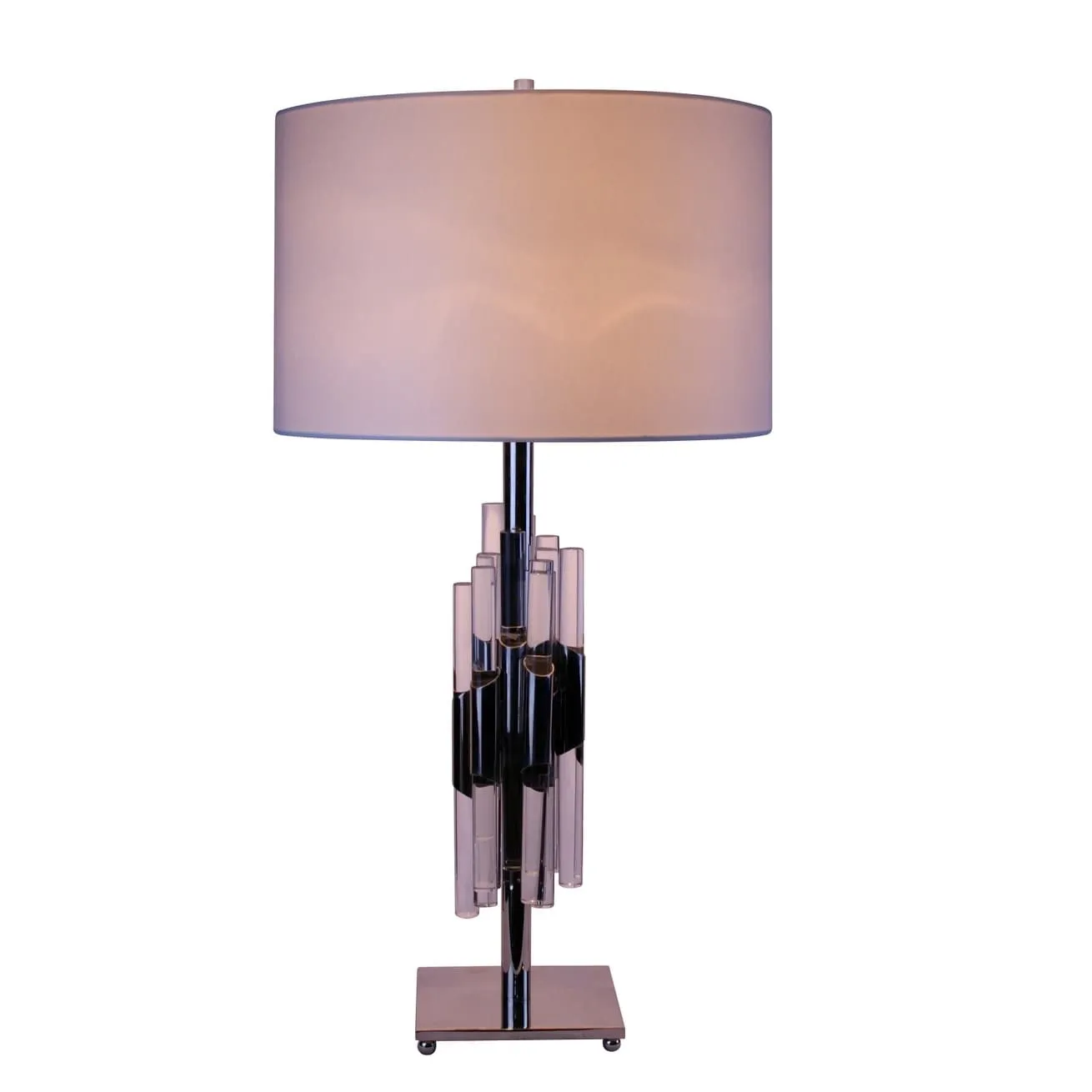 Polished Nickel With Clear Crystal Table Lamp