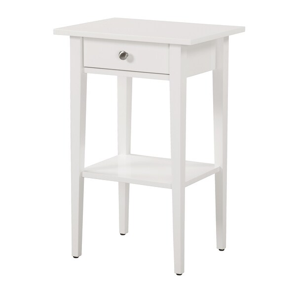 LYKE Home Open Shelf White Nightstand - - 27509606