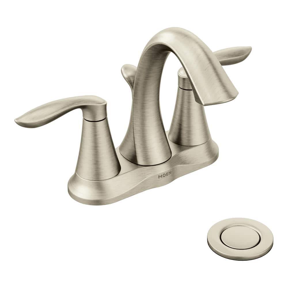 MOEN Eva 4 in Centerset 2Handle HighArc Bathroom Faucet in Brushed Nickel