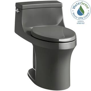 KOHLER San Souci 1-Piece 1.28 GPF Single Flush Elongated Toilet in Thunder Grey Seat Included K-5172-58