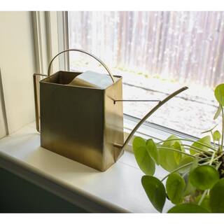 ACHLA DESIGNS 13 in. L Brushed Finished Solid Brass Elegant Modern Windowsill Watering Can WC-08