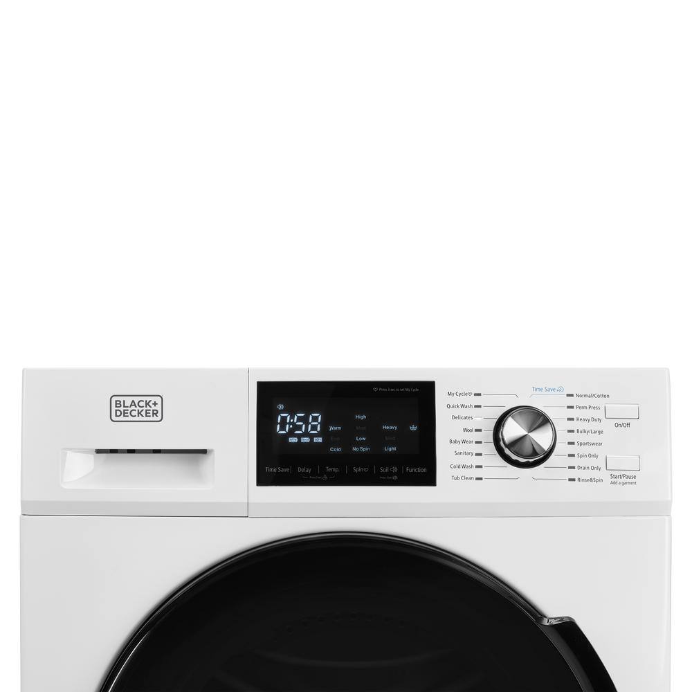 BLACK+DECKER 2.7 cu. Ft. Front Load Washer with 16 cycles in Compact White BFLW27MW