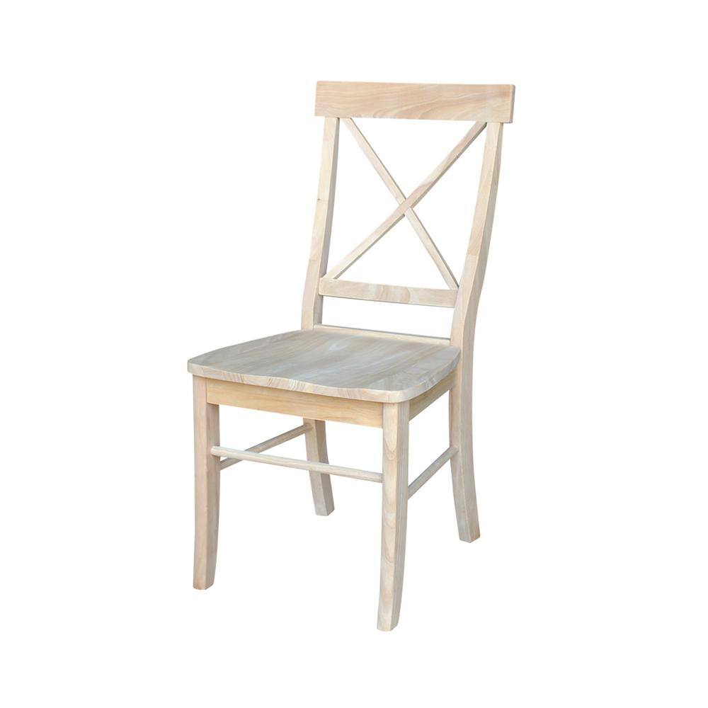 International Concepts Alexa Unfinished Wood X-Back Dining Chair (Set of 2) C-613P