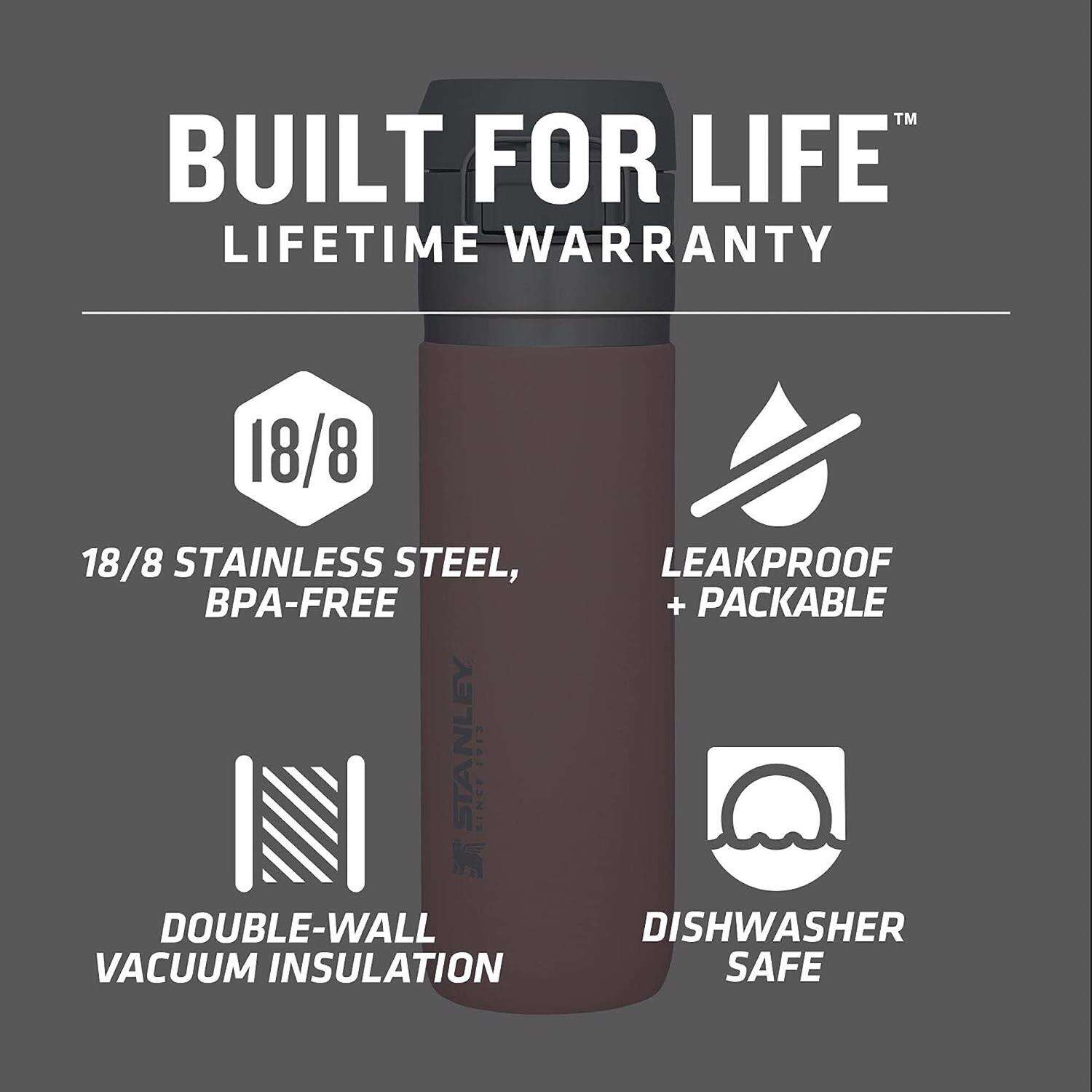 Stanley The Quick Flip 24 oz Double Wall Insulation Rose Quartz BPA Free Vacuum Insulated Bottle