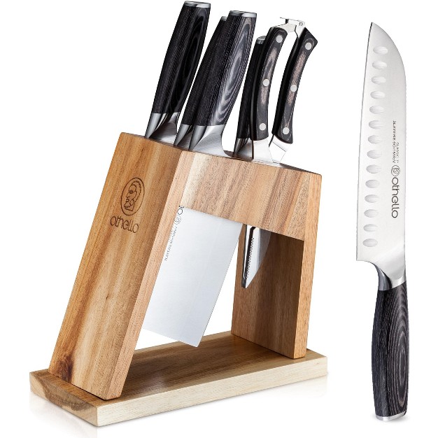 Othello Classic 6 piece Knife Set With Wooden Block Kitchen Knives Black