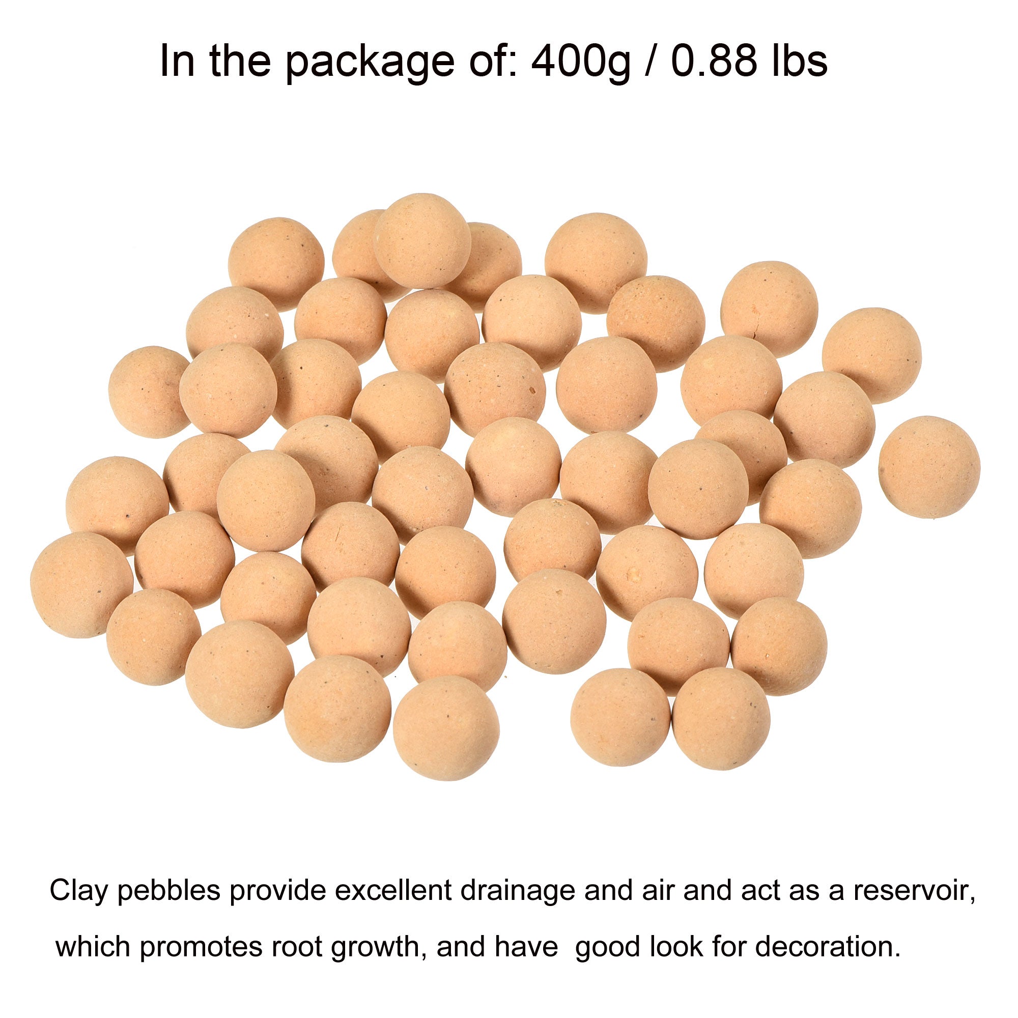 Uxcell 7-8mm 0.88 Lbs Clay Pebbles Yellow Gardening Potted Balls for Hydroponic Growing