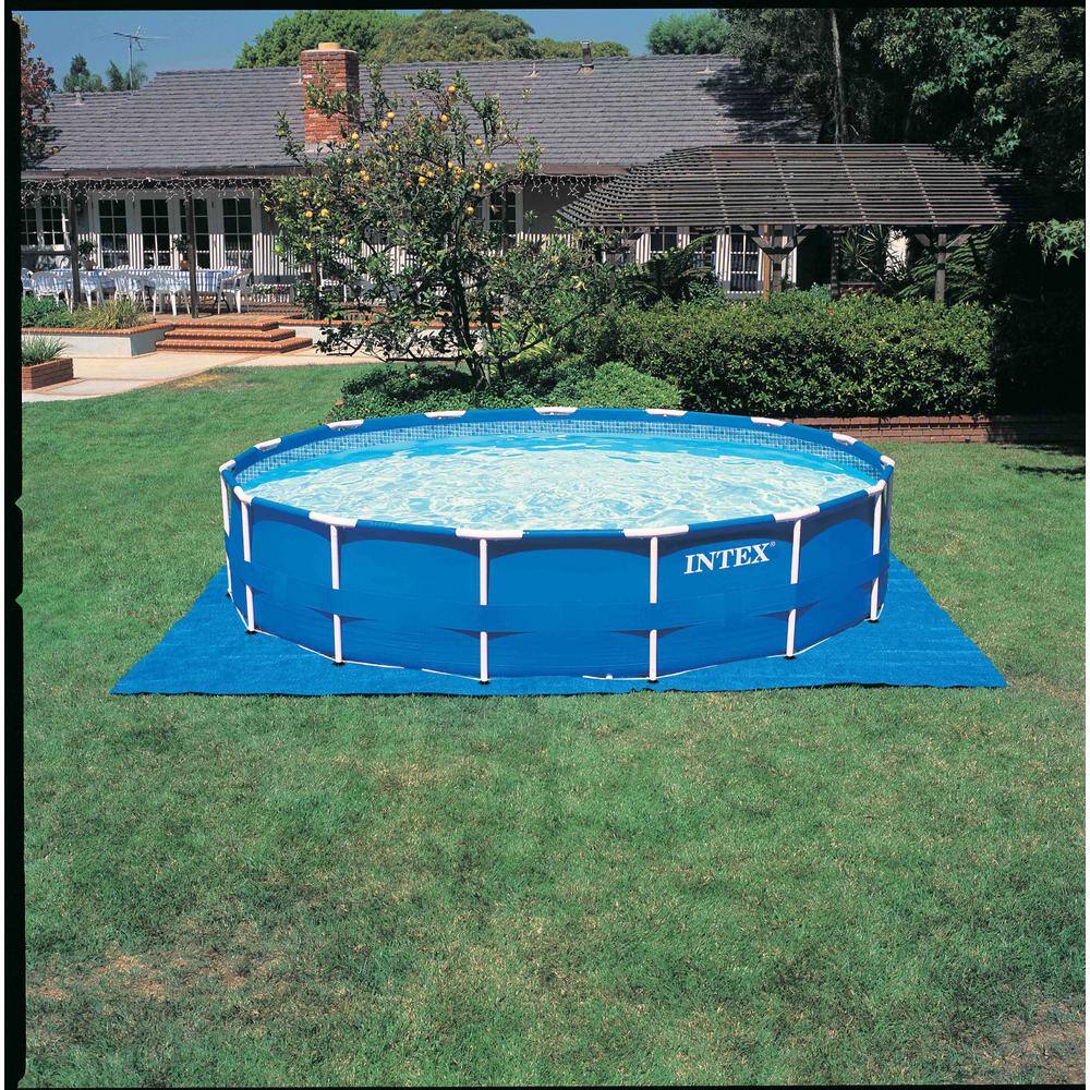 Intex 15 ft. Round 48 in. D Metal Frame Hard Sided Above Ground Swimming Pool Set with Pump (2-Pack) 2 x 28241EH